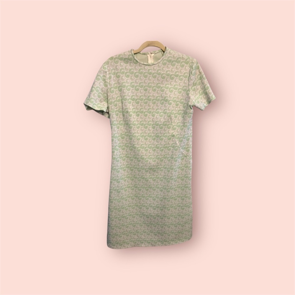 Chic Mint Patterned Mini Dress - Picture 2 of 7